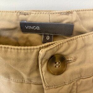 Vince Coin Pocket Flat Front Cotton Chino Khaki Pants